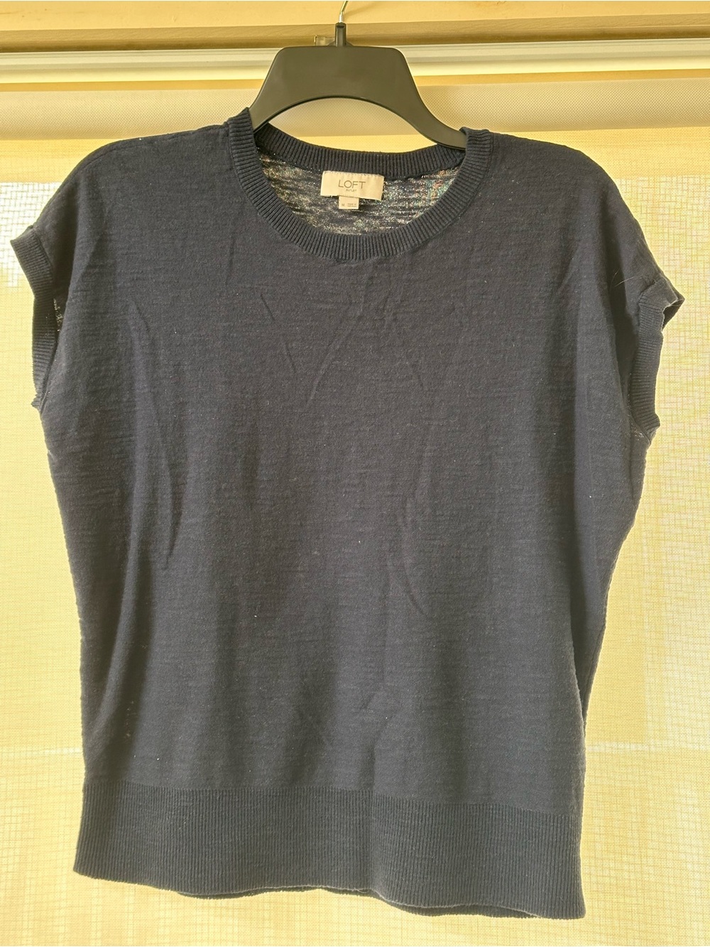 LOFT Navy Sleeveless Knit Top
